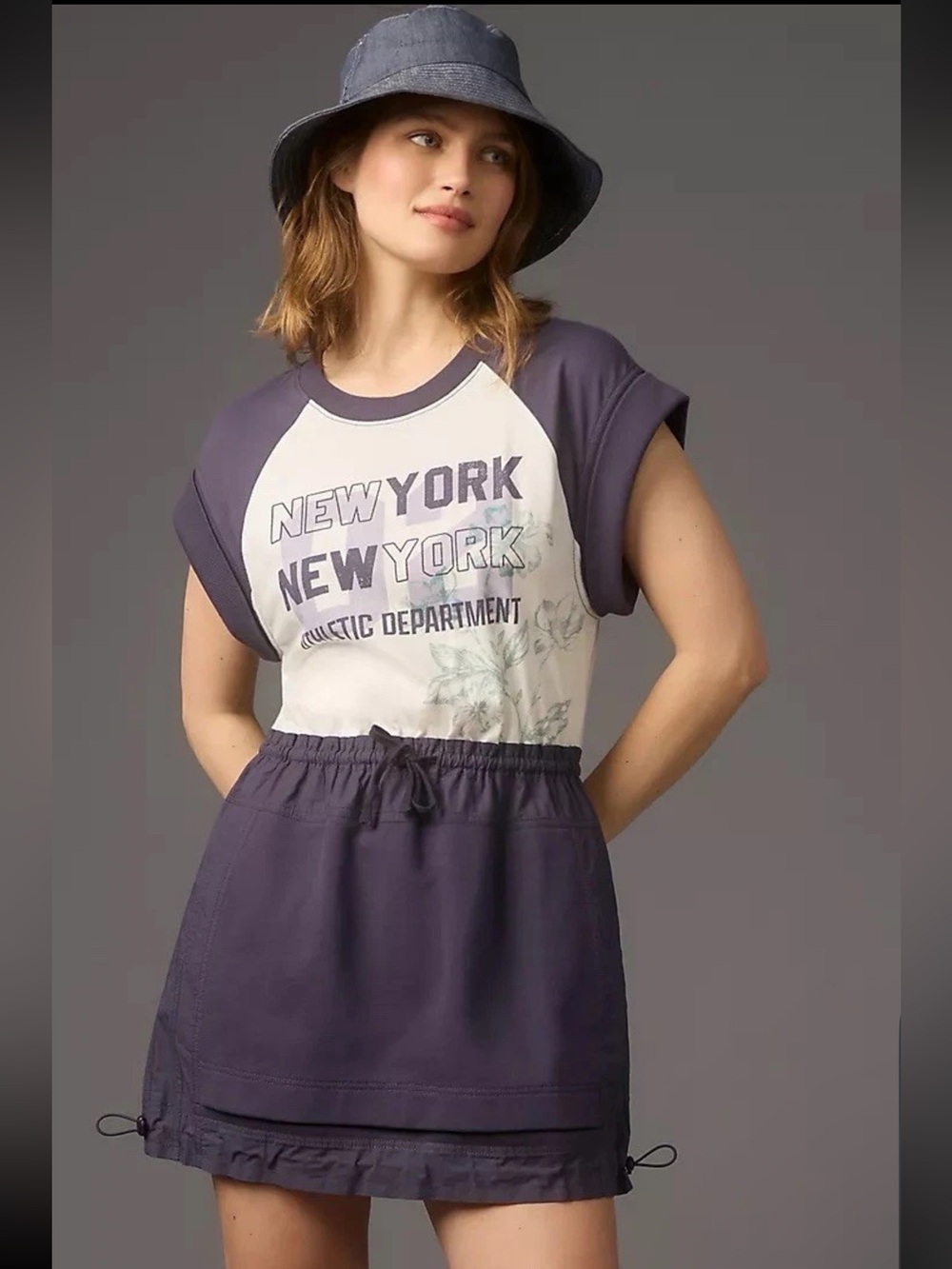 Daily Practice by Anthropologie Graphic Printed Mini Dress New York Sz Small NWT